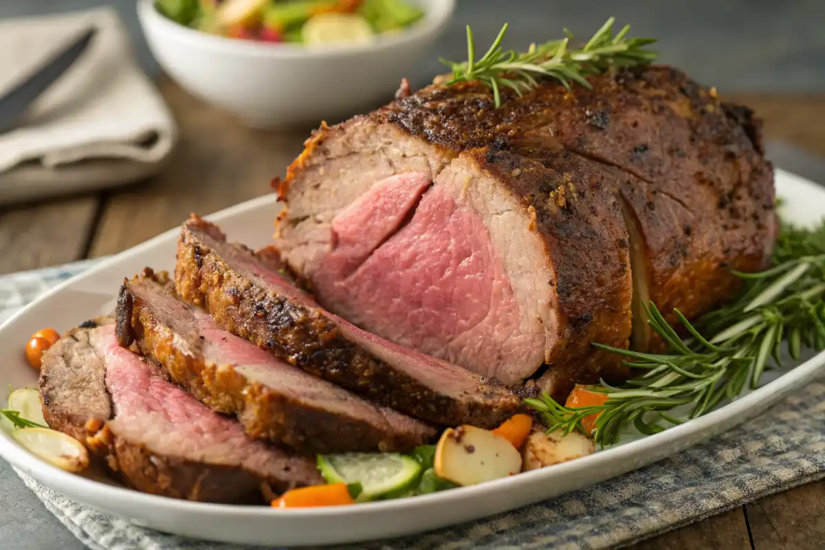 Leckeres Roastbeef mit Kräutern und Gemüse